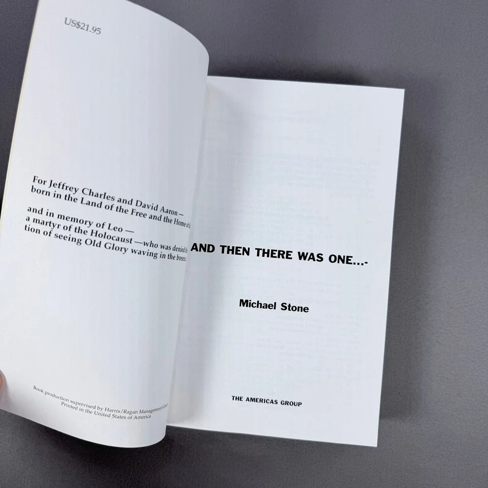 Michael Stone And Then There Was One Paperback 2001 First Printing Jewish Memoir